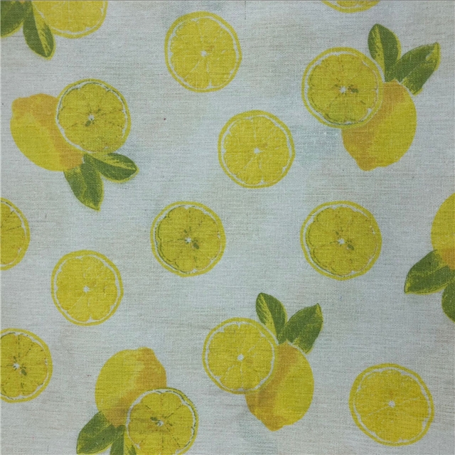 fruit printed cotton and linen fabric