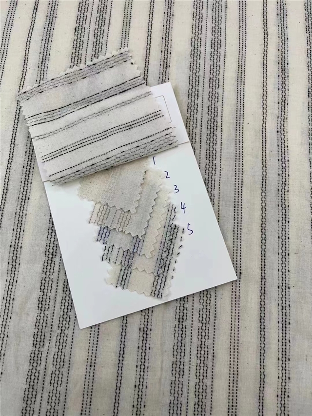 polyester cotton striped jacquard fabric