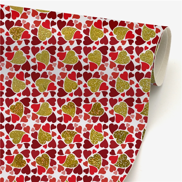 self printed gold foil faux leather fabric