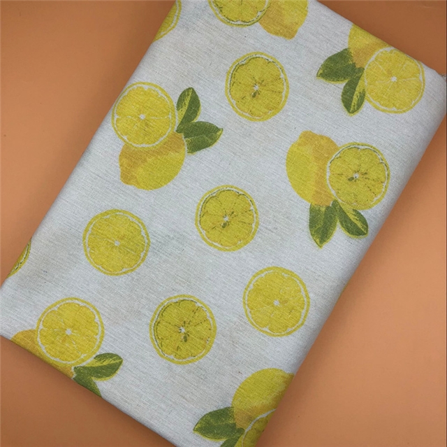 fruit printed cotton and linen fabric