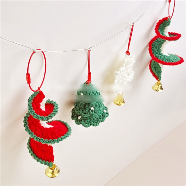 acrylic fibers christmas series knitted keychain pendant