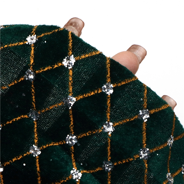 diamond patterned glitter velvet fabric