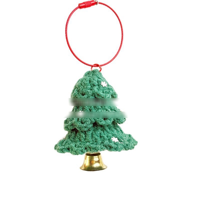acrylic fibers christmas series knitted keychain pendant