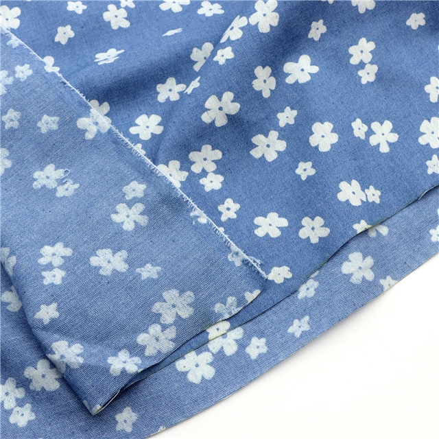 flower denim fabric
