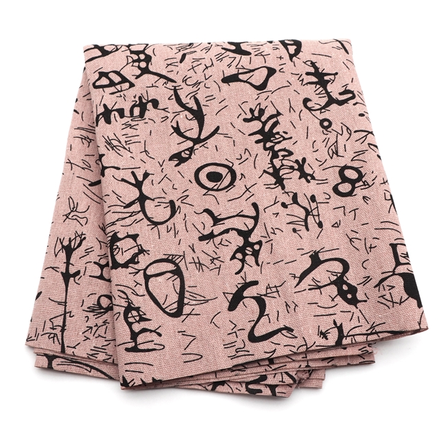 ancient style nail bone printing cotton and linen fabric