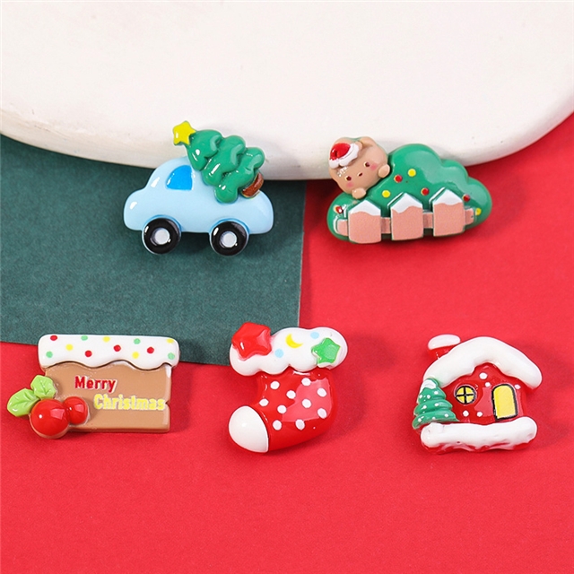 plastic/resin christmas series 3d resin accessories