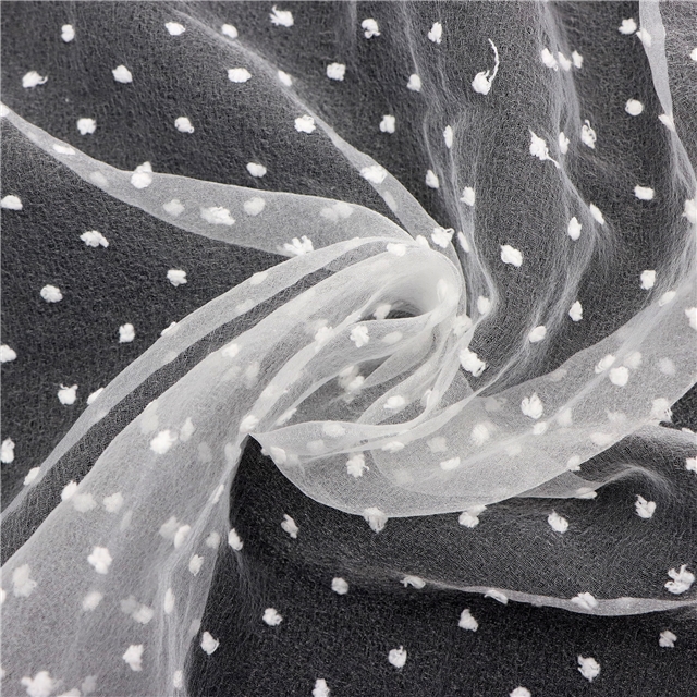 velvet dots mesh fabric