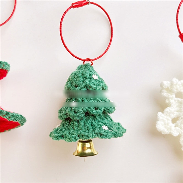 acrylic fibers christmas series knitted keychain pendant