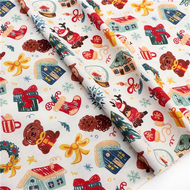 christmas 100% cotton flannel digital printed fabric 4#,50*145cm(19.7*57.1