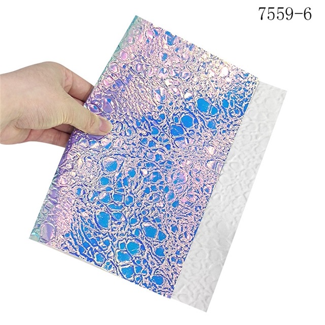 synthetic leather colorful laser wrinkled PU embossed leather