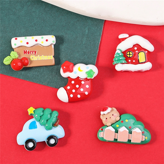 plastic/resin christmas series 3d resin accessories