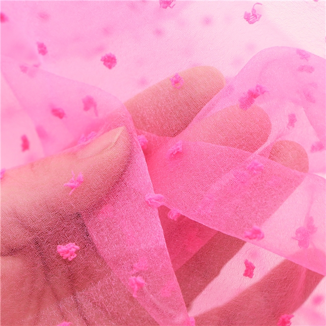 velvet dots mesh fabric