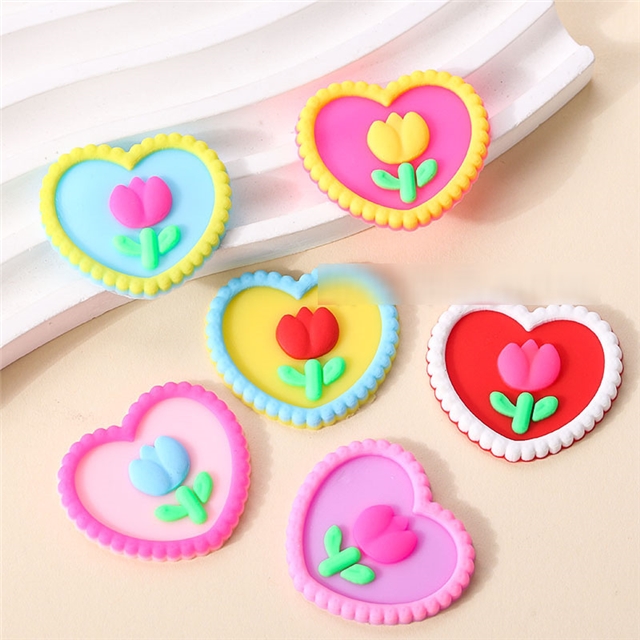 pvc heart tulip pvc soft rubber accessories