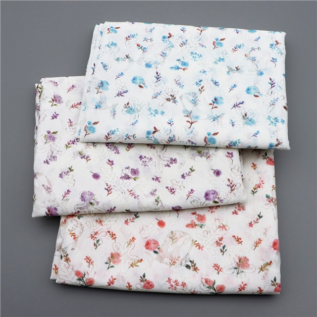 printed hollow the whale leaf flower lace fabric