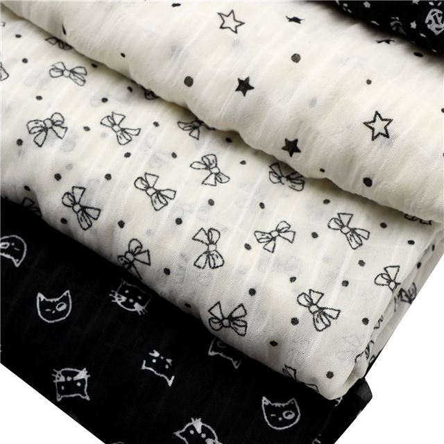 wrinkled watermark dot star chiffon fabric