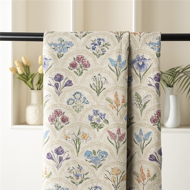 arched printed polyester cotton yarn dyed jacquard fabric