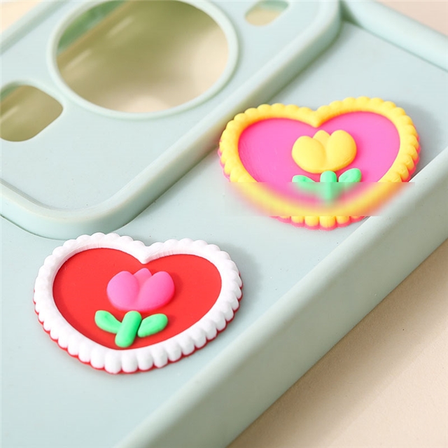 pvc heart tulip pvc soft rubber accessories
