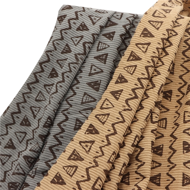 geometric pattern printed corduroy fabric