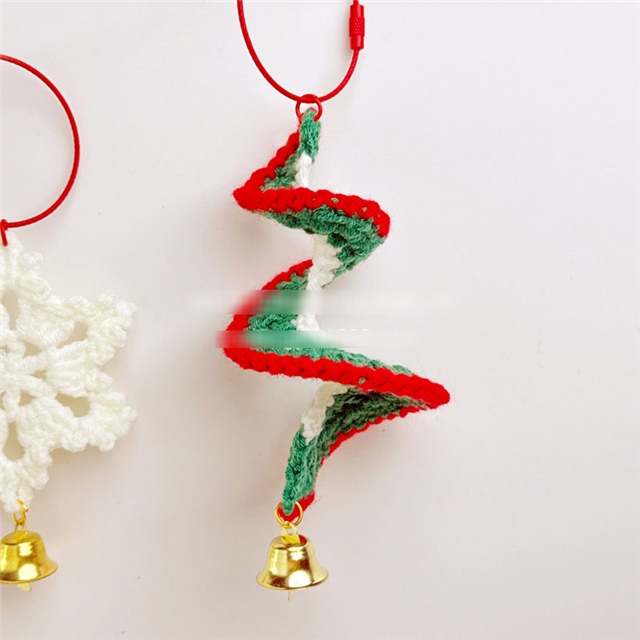 acrylic fibers christmas series knitted keychain pendant