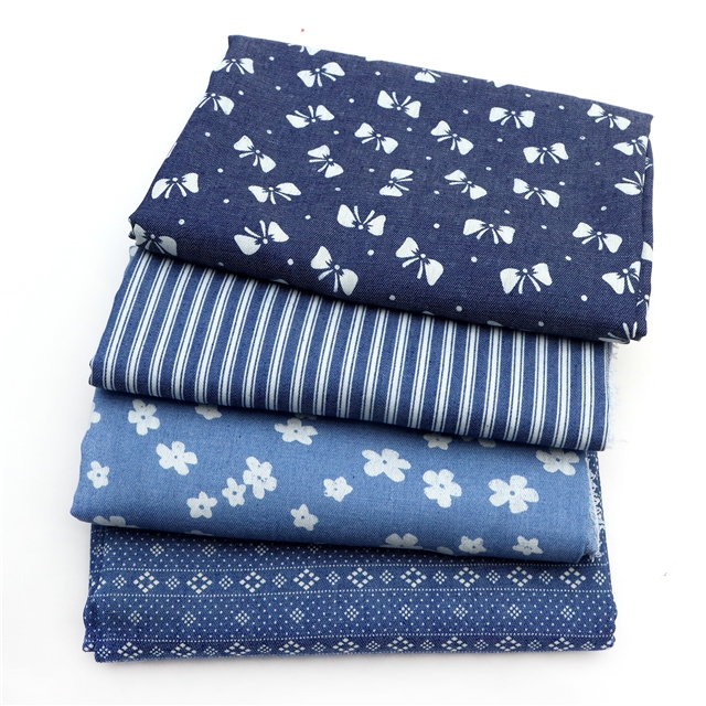 dot bow denim fabric