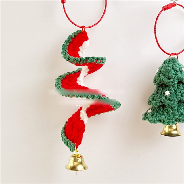 acrylic fibers christmas series knitted keychain pendant