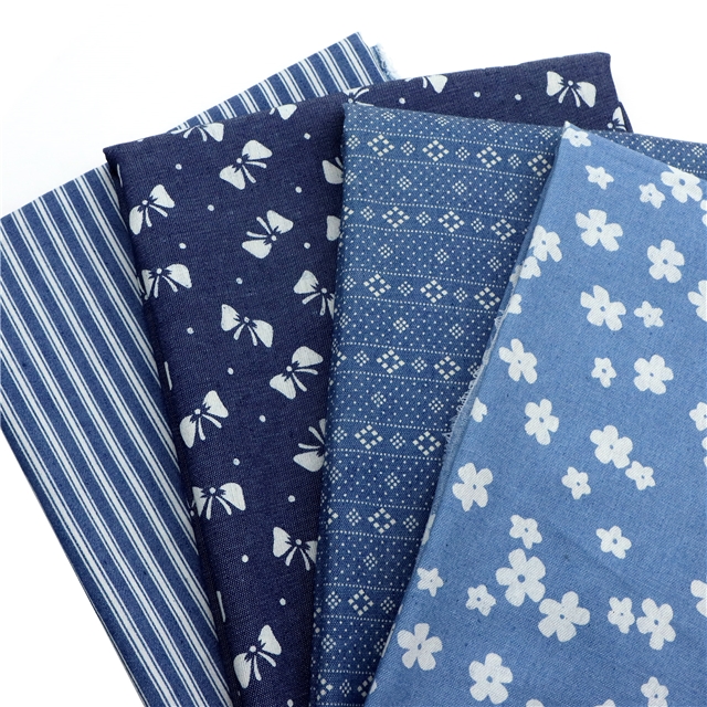 dot bow denim fabric