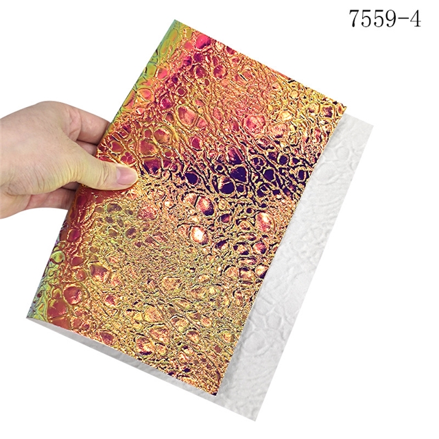 synthetic leather colorful laser wrinkled PU embossed leather