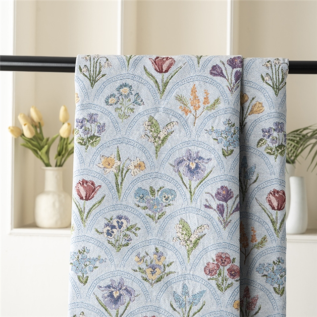 arched printed polyester cotton yarn dyed jacquard fabric