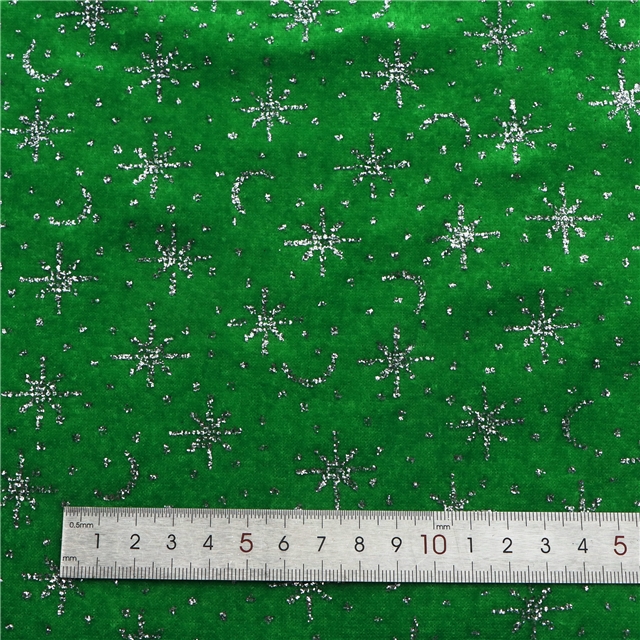 glitter star moon velvet fabric black,50*150cm(19.7*59.1