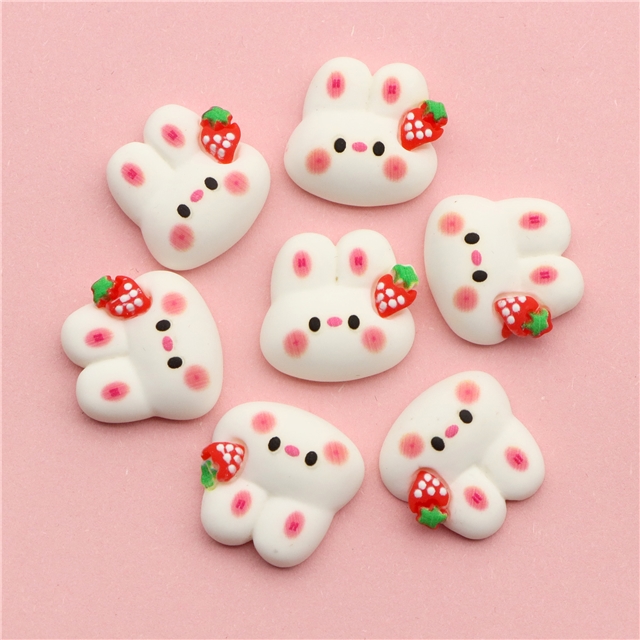 about: resin strawberry rabbit 3D resin accessories