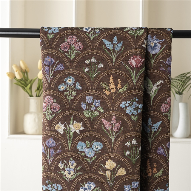 arched printed polyester cotton yarn dyed jacquard fabric