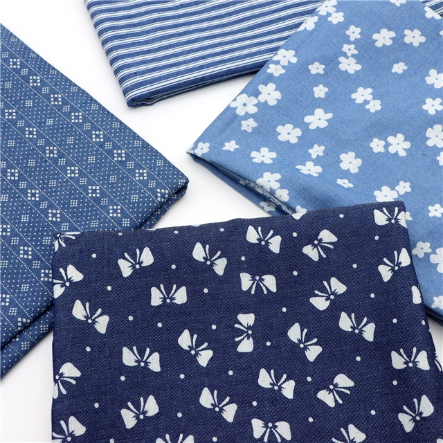 dot bow denim fabric