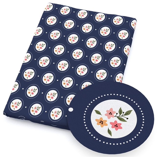 polyester cotton geometric flower series polyester cotton fabric set (12 pcs/set)