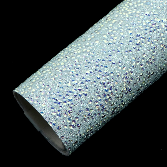 synthetic leather glitter half circle sequins faux leather
