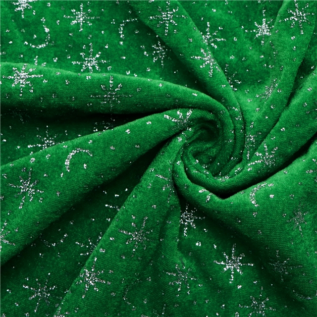 glitter star moon velvet fabric