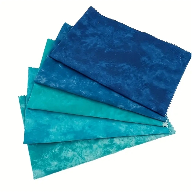 100% cotton 100% cotton blend fabric set (5pcs/set) blue,20*20cm(7.9*7.9
