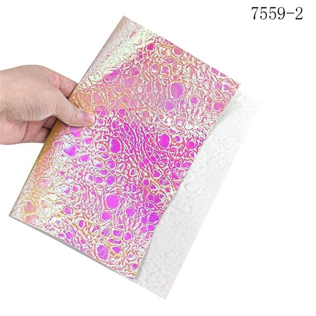 synthetic leather colorful laser wrinkled PU embossed leather
