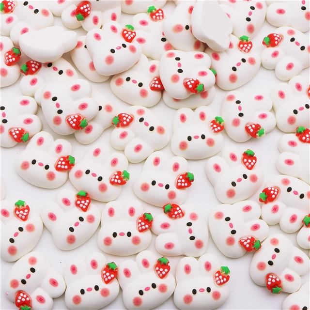 about: resin strawberry rabbit 3D resin accessories
