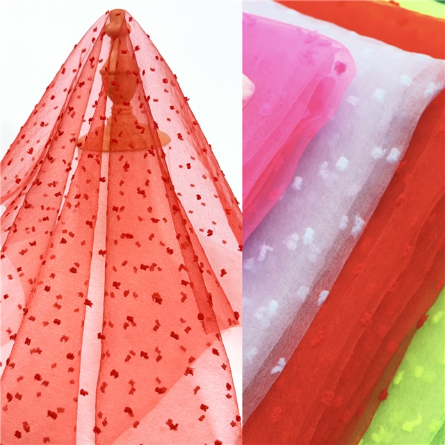 velvet dots mesh fabric