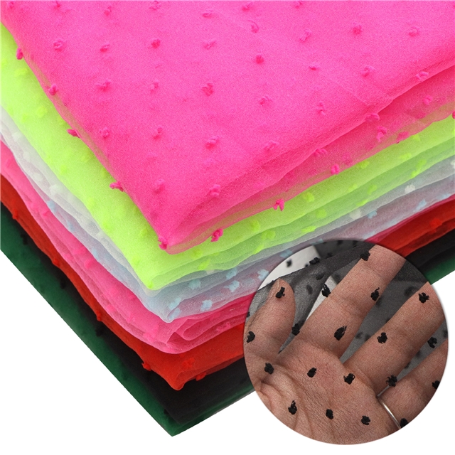 velvet dots mesh fabric