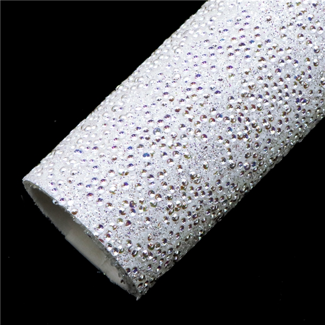 synthetic leather glitter half circle sequins faux leather