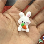 three-dimensional carrot rabbit silicone bead