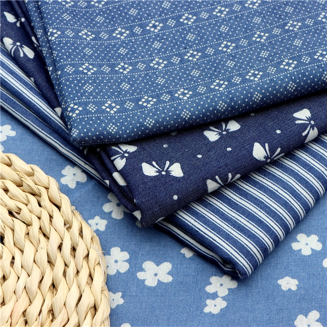 dot bow denim fabric