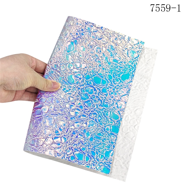 synthetic leather colorful laser wrinkled PU embossed leather
