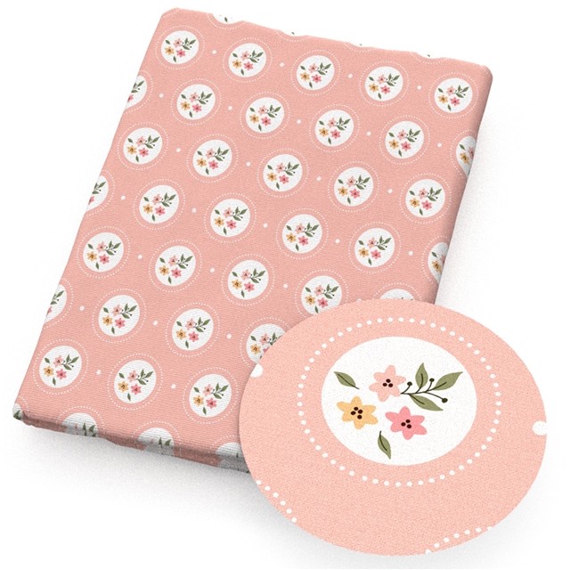 polyester cotton geometric flower series polyester cotton fabric set (12 pcs/set)