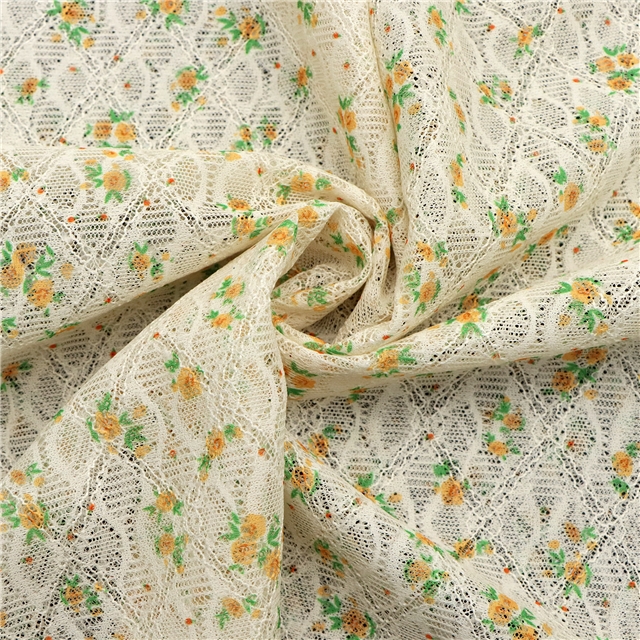 flower print rhombus lace fabric