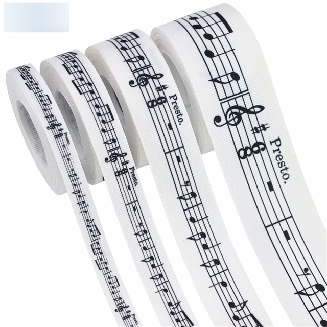 grosgrain musical note printed grosgrain ribbon