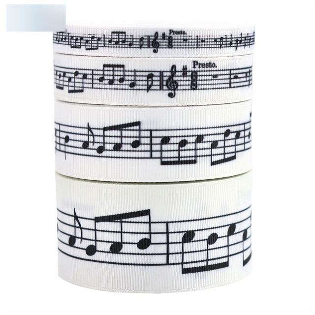 grosgrain musical note printed grosgrain ribbon