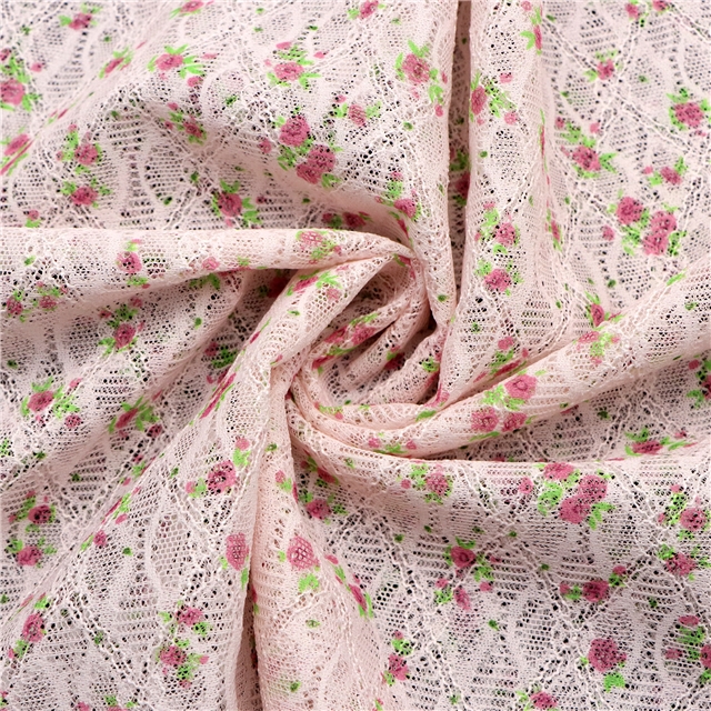 flower print rhombus lace fabric