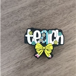 glitter bow letters series silicone beads